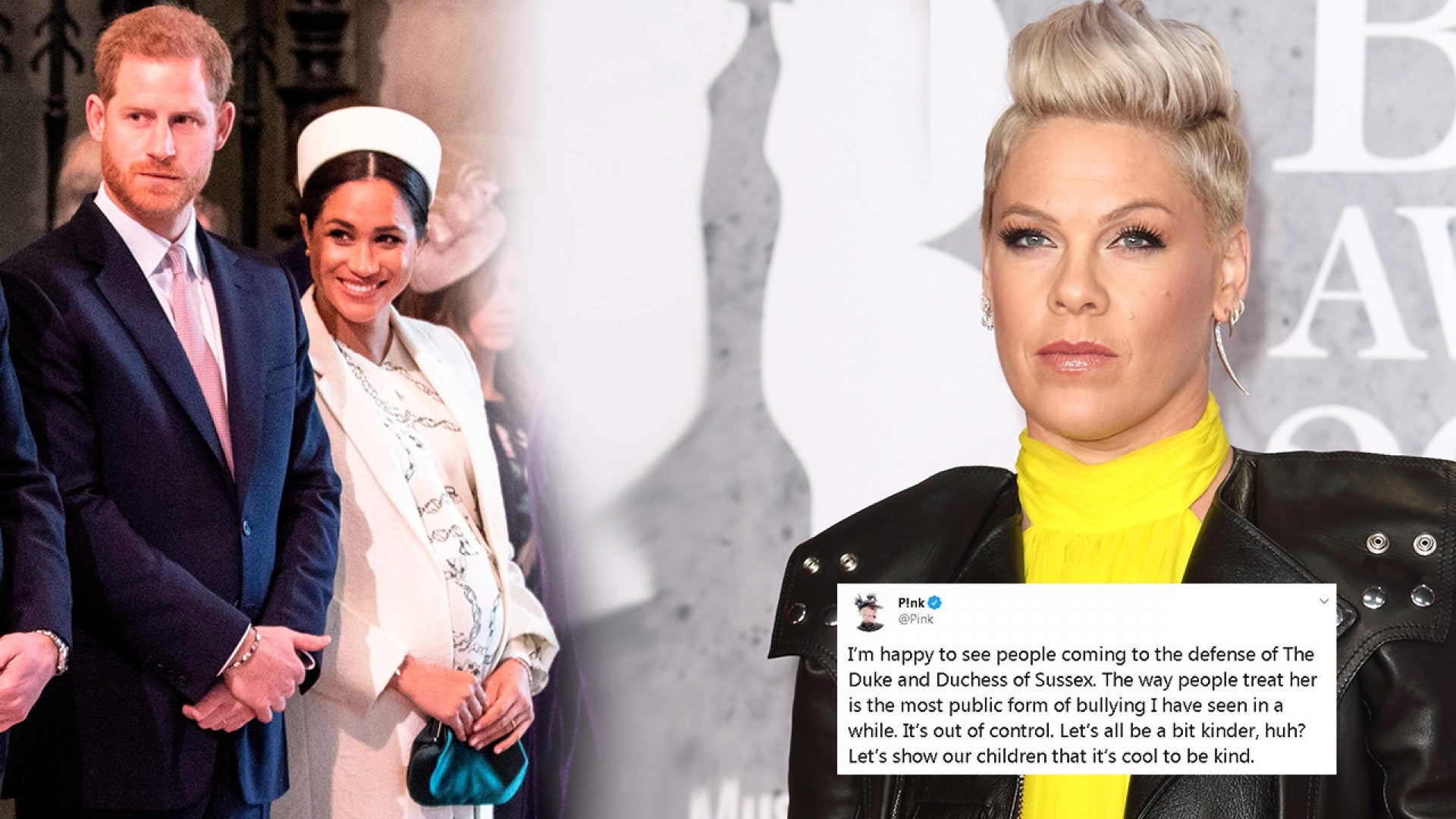 Pink Defends Meghan Markle After the 'Most Public Form of Bullying' 