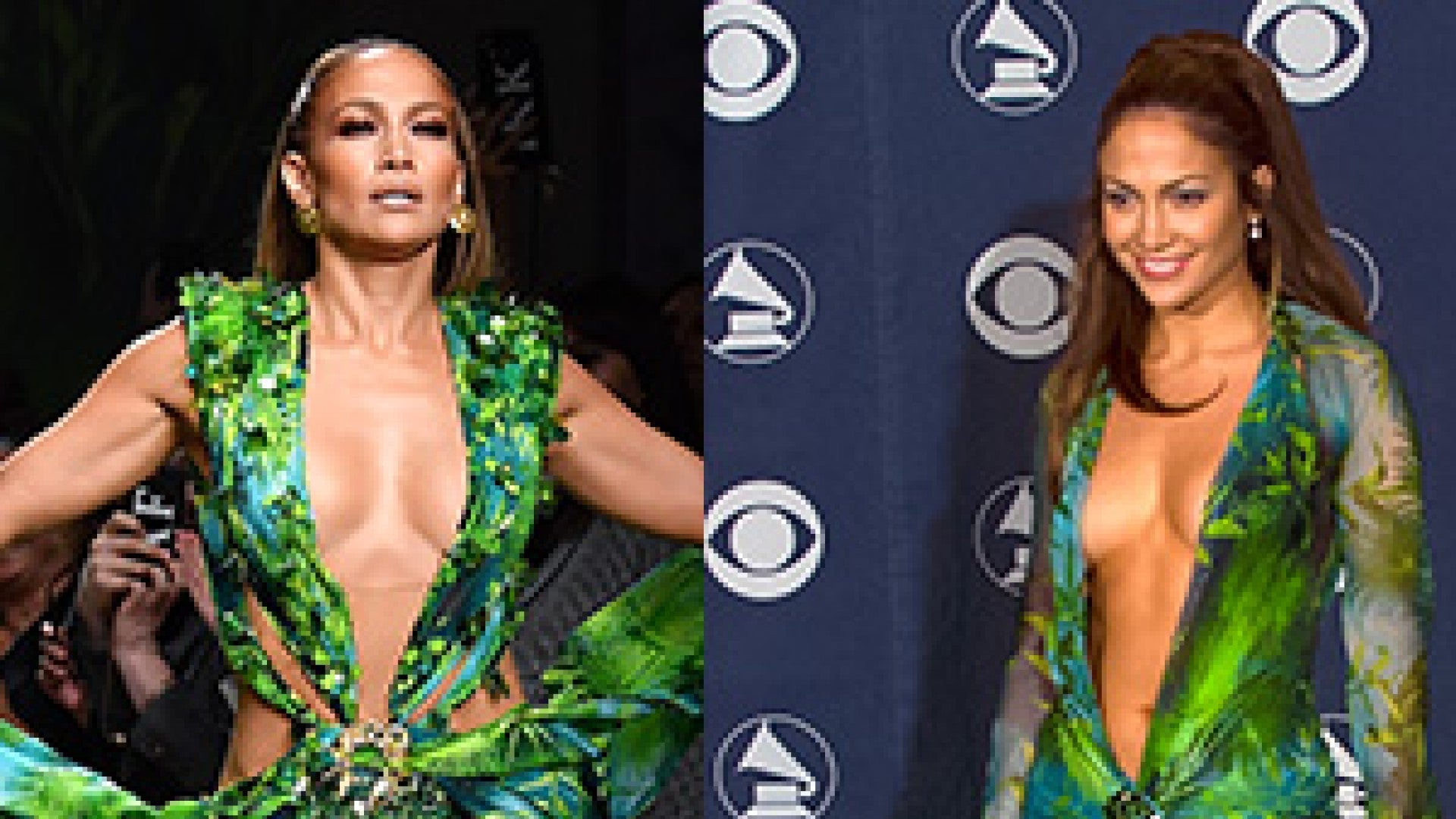 Jennifer Lopez Pays Tribute to Iconic GRAMMY Dress at Versace