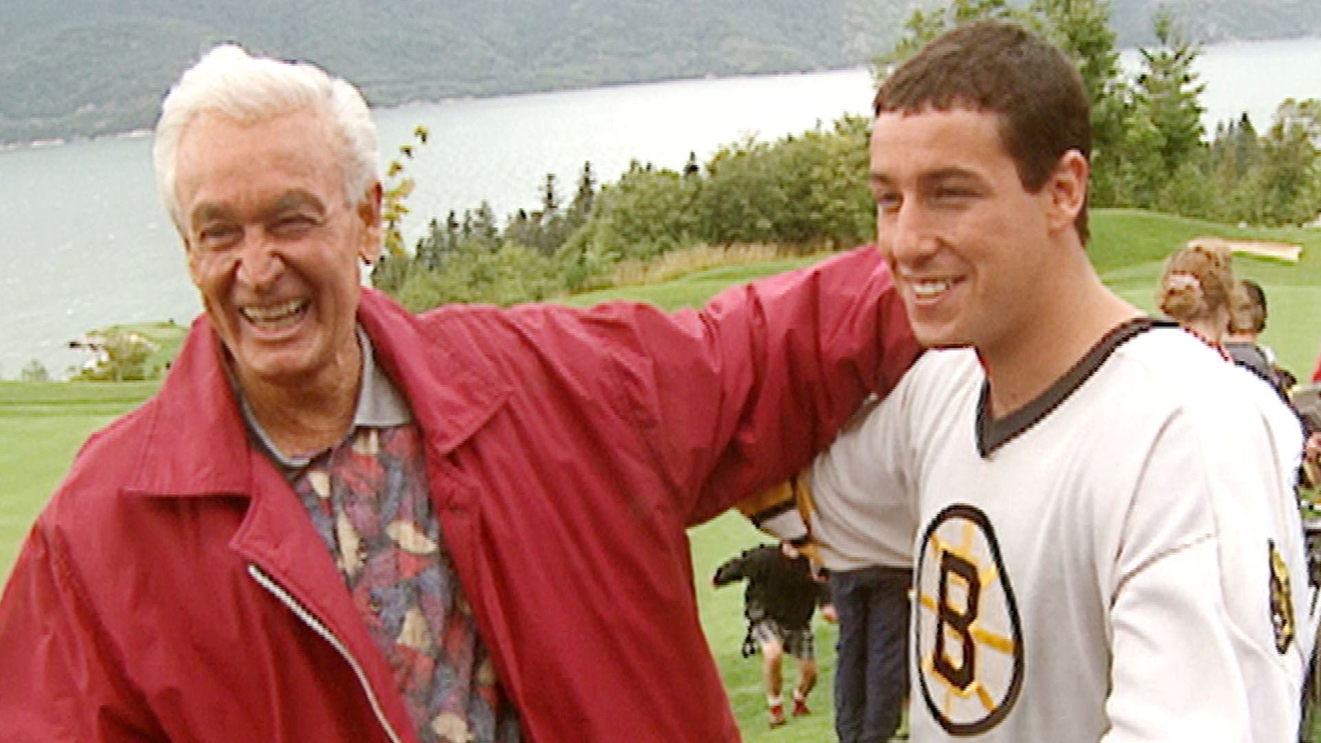 Happy Gilmore Adam Sandler and Bob Barker Talk Filming Fight Scene on Set Flashback