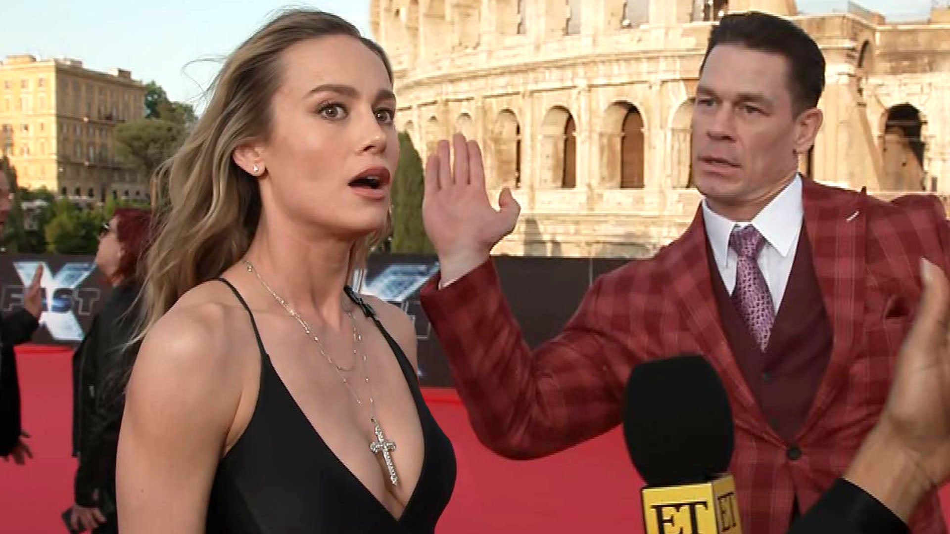 Brie Larson Learns About Action-Posing From John Cena (Exclusive) photo pic