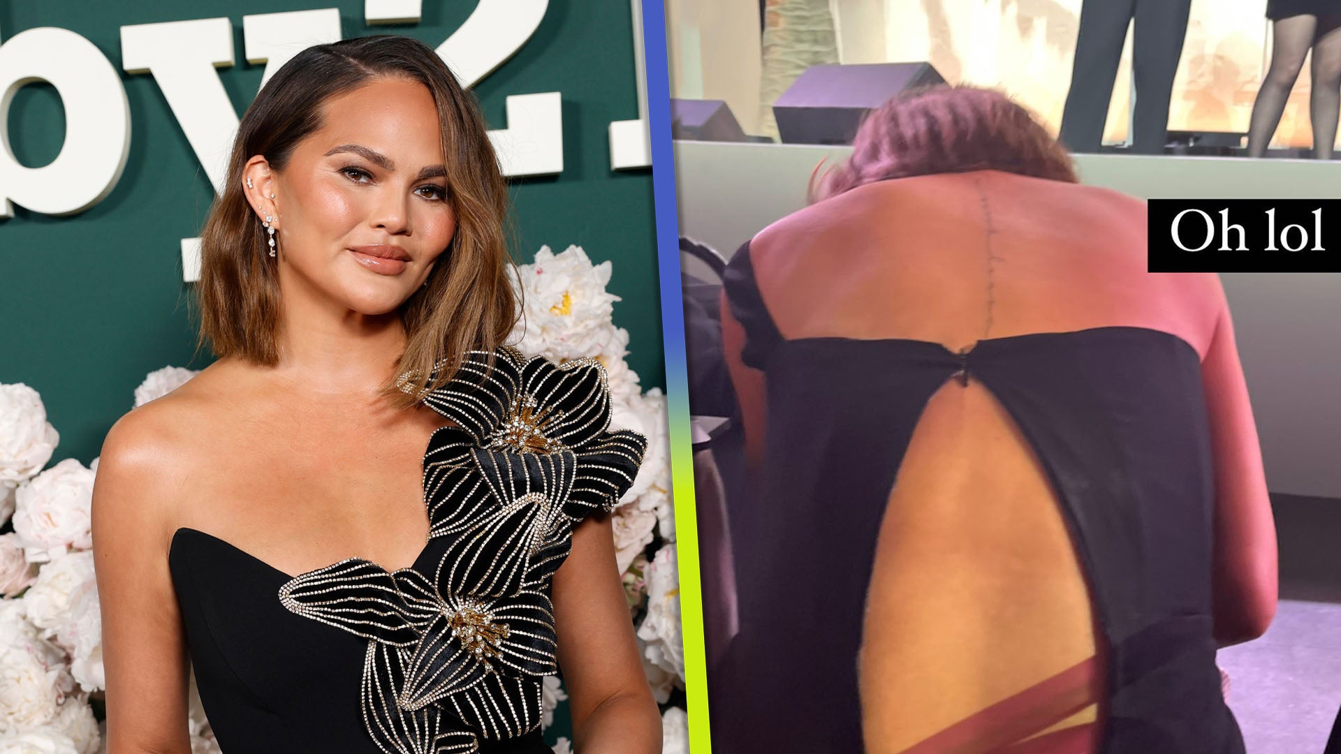 Chrissy Teigen Laughs Off Major Wardrobe Malfunction at Baby2Baby Gala