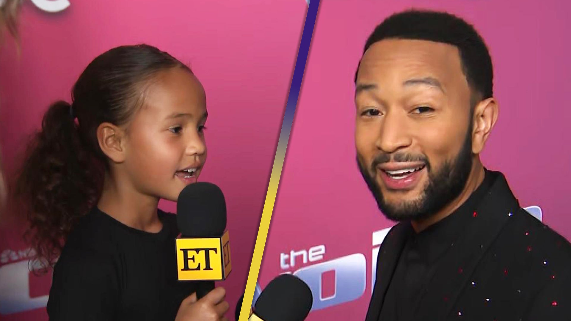 Assista Luna, filha de John Legend e Chrissy Teigen, entrevistar seu pai no The Voice (exclusivamente)