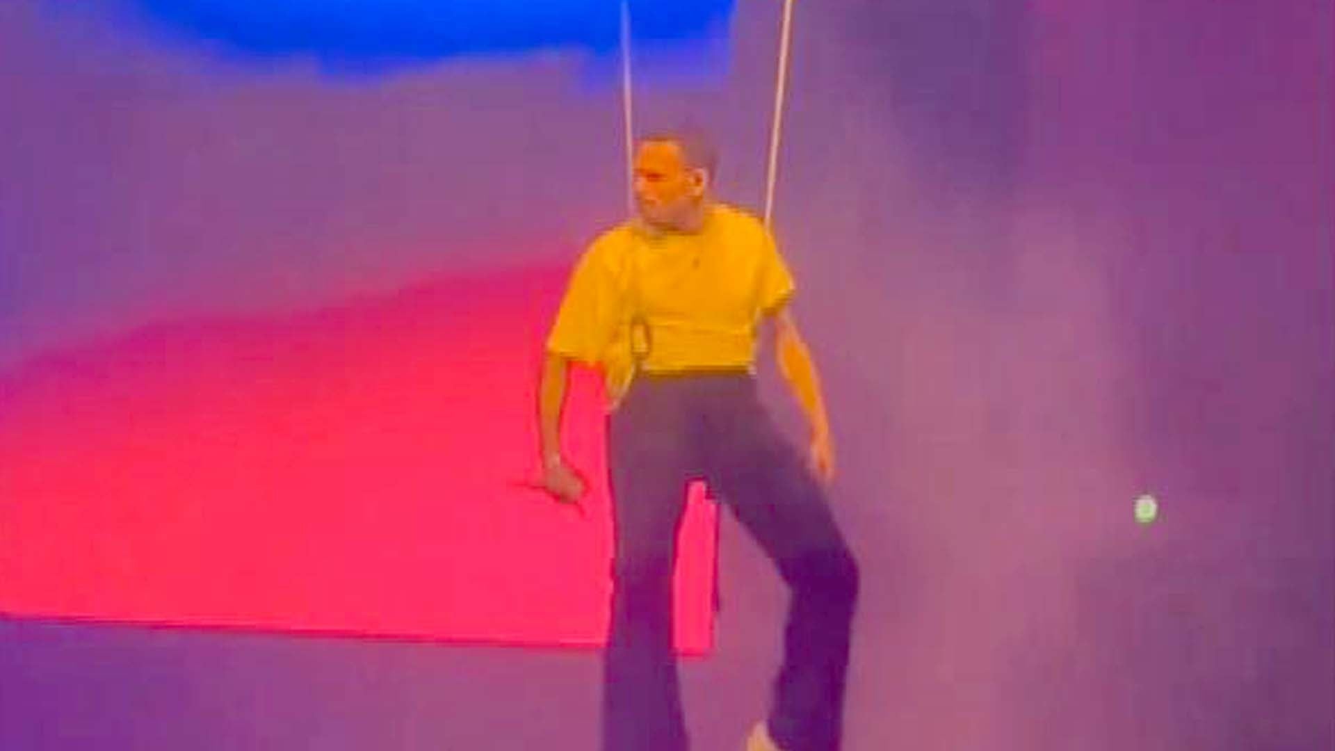 Watch Chris Brown Get Stuck in the Air Mid-Concert #ChrisBrown