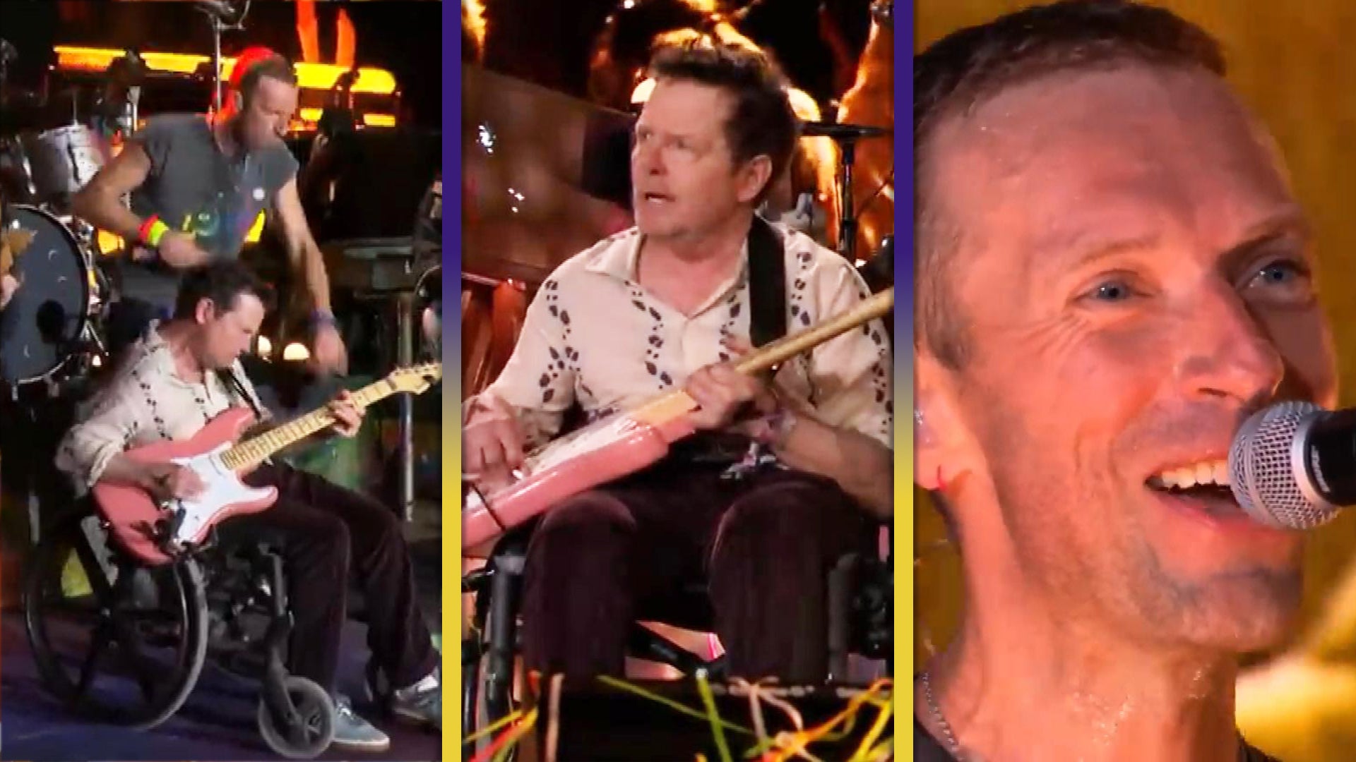 Michael J. Fox Surprises Glastonbury Crowd by Playing Guitar for Coldplay!