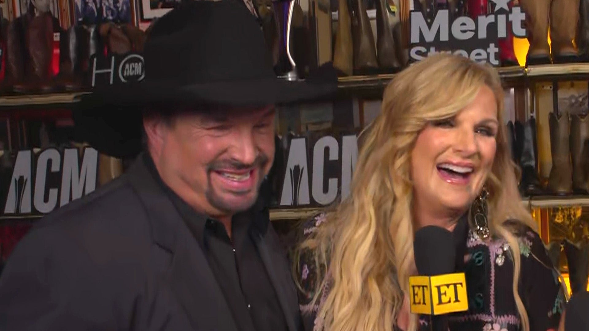 'Very Proud' Garth Brooks Crashes Trisha Yearwood's ACM Honors Icon Award Interview! (Exclusive)