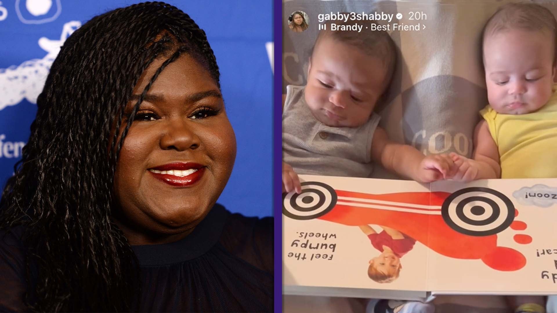 Gabourey Sidibe's 4-Month-Old Twins Can't Stop Holding Hands During Storytime