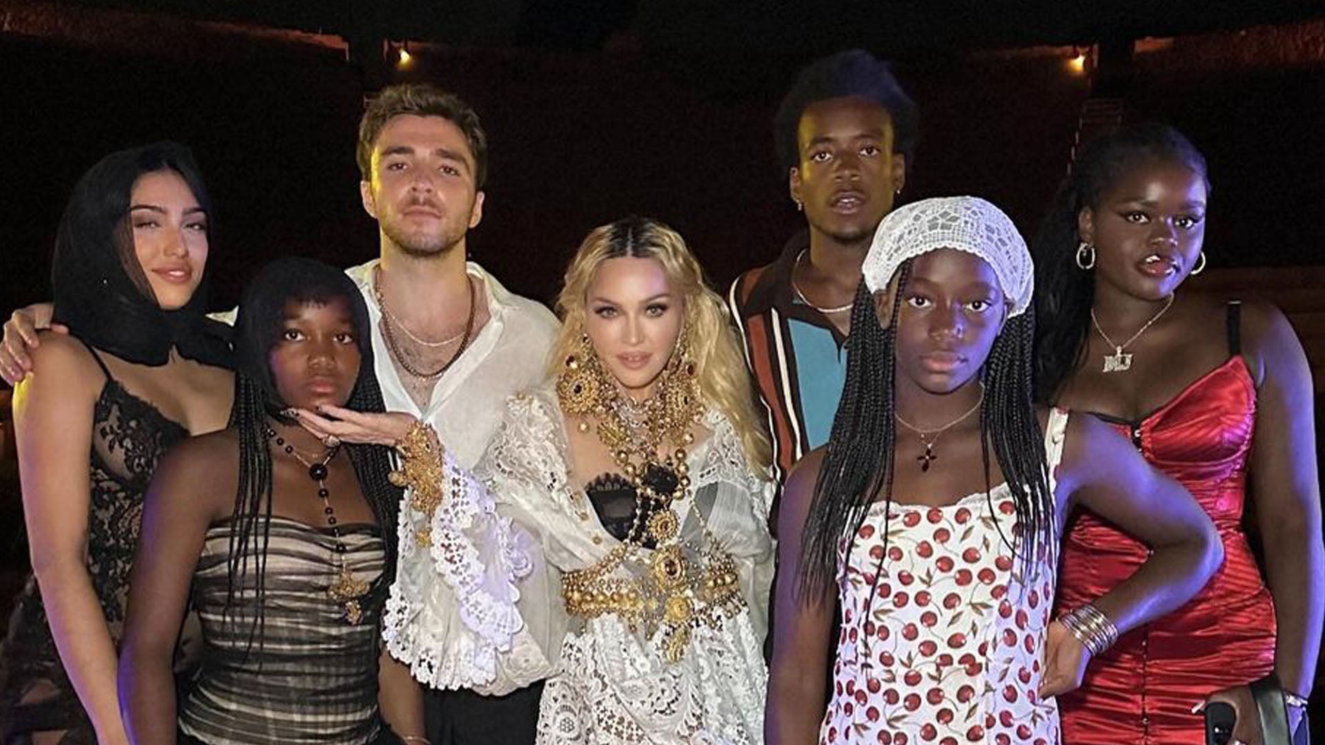 Madonna Poses With All 6 of Her Kids for 66th Birthday Celebration in Italy