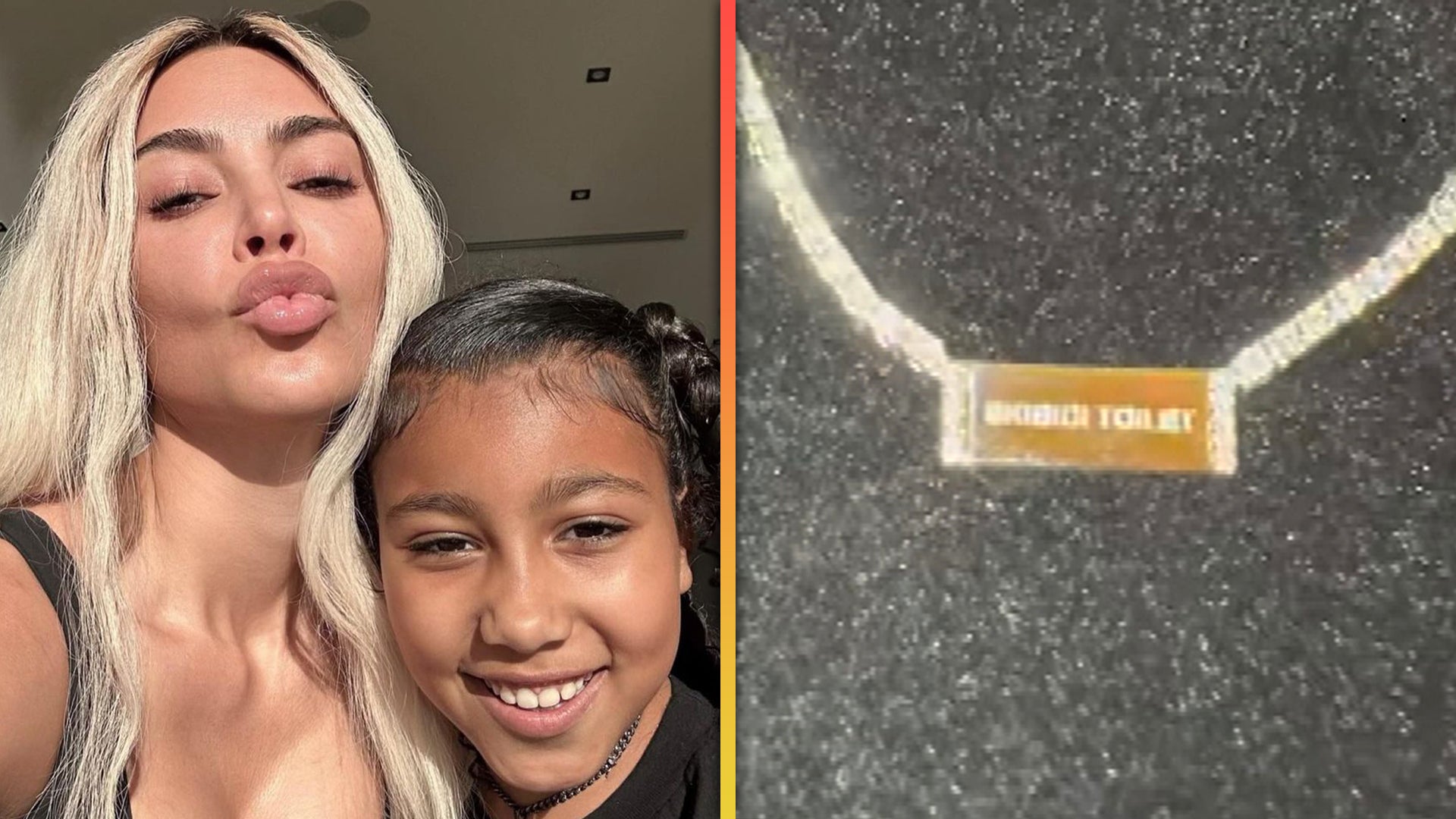 North West Gifts Mom Kim Kardashian Diamond Necklace with Strange Engraving for Her 44th Birthday